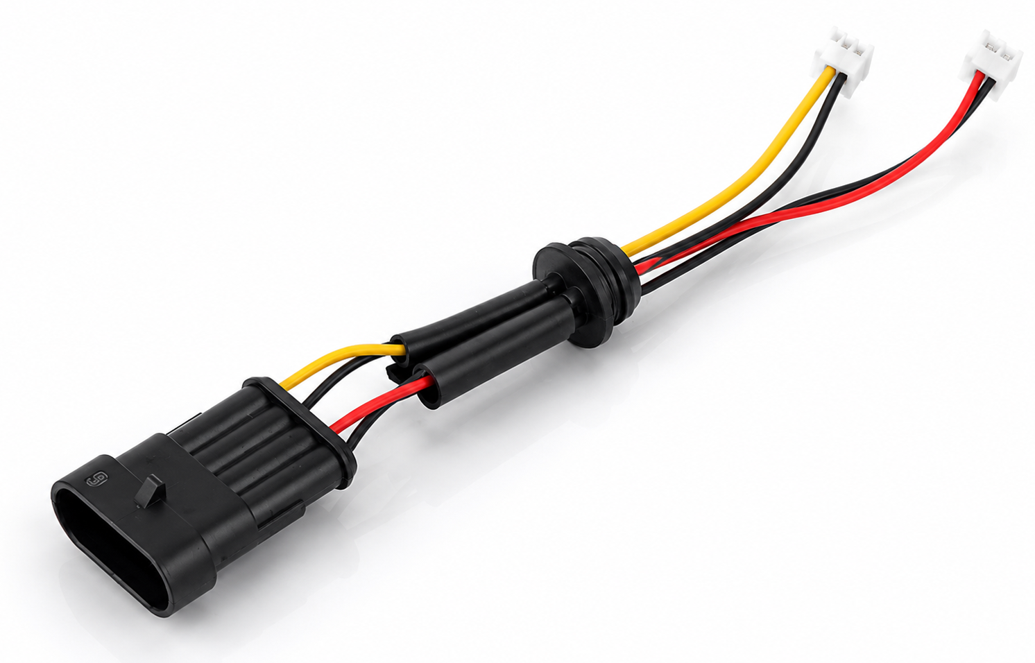 Barre 4-lampes LED avec connecteur KET blanc et gaine thermorétractable