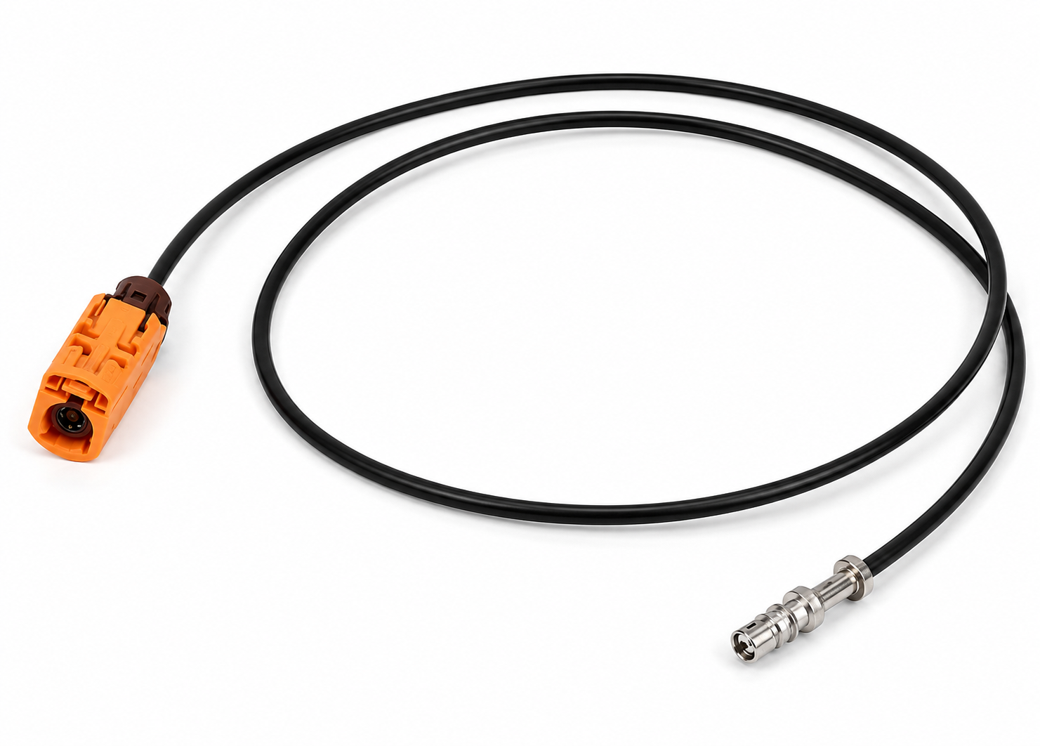 Capteur magnétique/inductif orange avec câble blindé et connexion de sonde