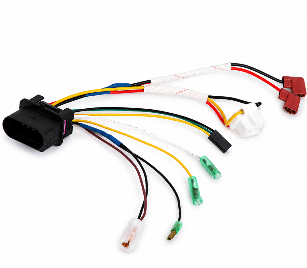 Faisceau conducteur de phare avec adaptateur LED et gaine de protection
