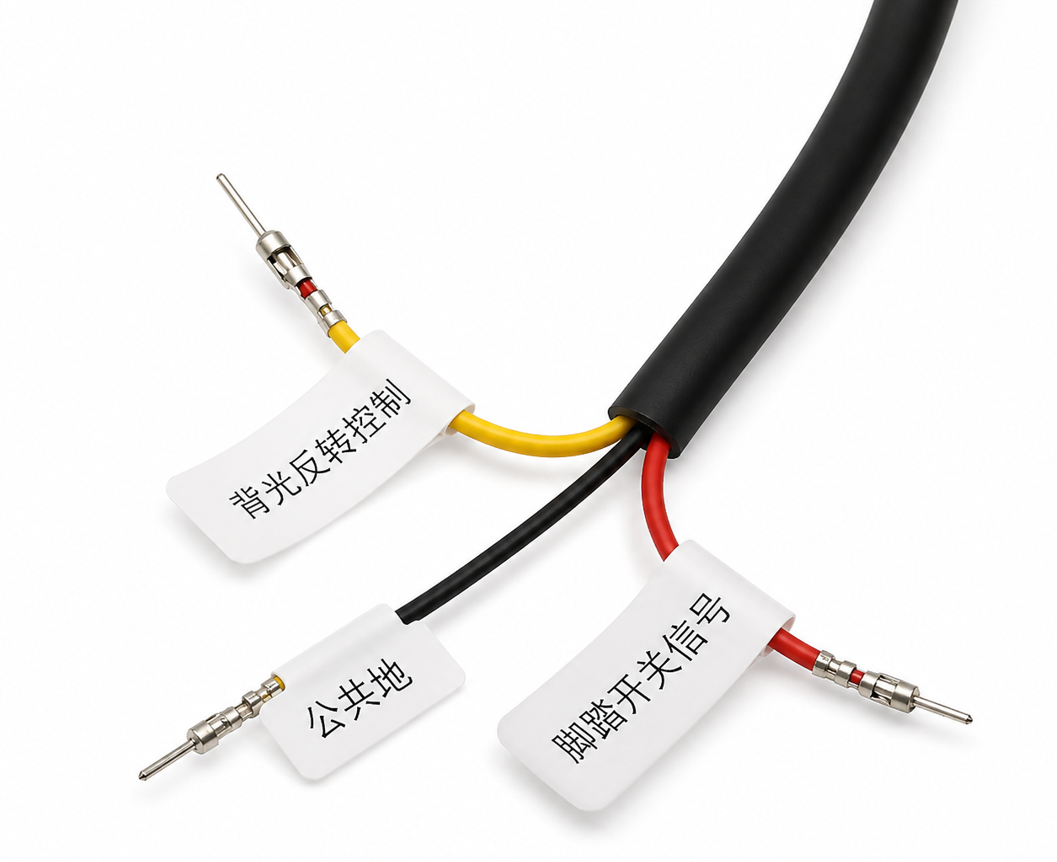 Connecteur plastique blanc 4 broches avec câblage multicolore